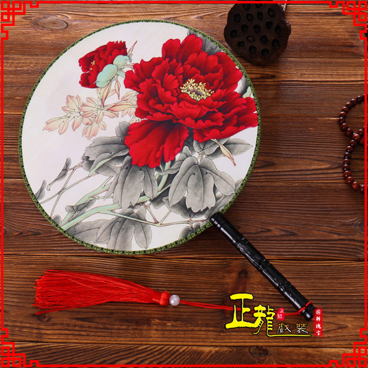 沧古典中国风团扇空白扇跳舞蹈扇 真丝宫扇