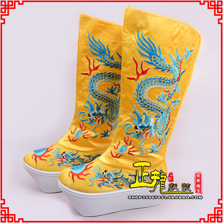 沧皇帝龙靴变脸靴绣龙靴子厚底官靴 好龙高靴