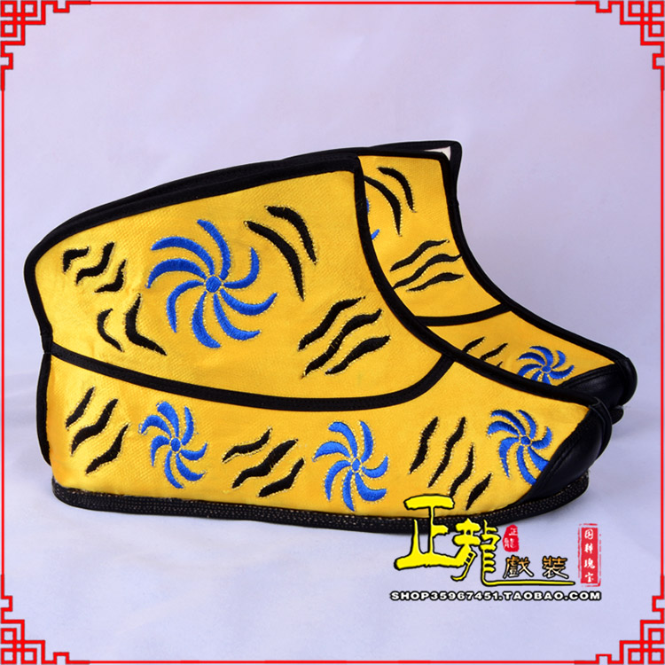 沧.美猴王靴子虎纹靴金黄快靴 猴鞋